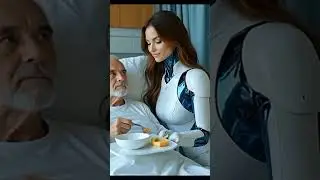 AI humanoid robot interaction with the old man #ai #robot #shorts