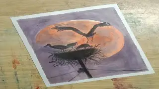 Landscape painting watercolor tutorial | Afshan Art studio | 