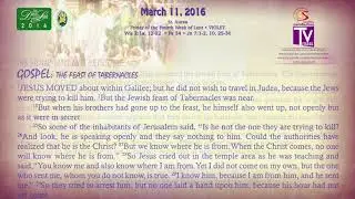 366 DWTL  |  Friday of the Fourth Week of Lent  |  March 11, 2016