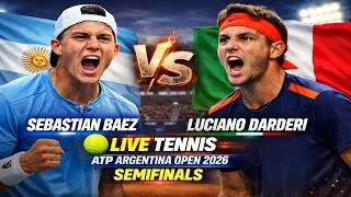 Sebastian Baez vs Luciano Darderi 🎾LIVE TENNIS ATP Argentina Open 2026 | Semifinals