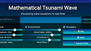 Tsunami Wave Animation using Mathematical Equations | HTML CSS JavaScript Canvas Project