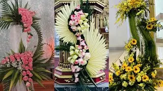 Modern Church fresh flower arrangement and decoration