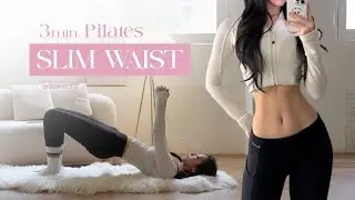 3 MIN Tiny Waist & Abs Workout | No Equipment Slim Waist Pilates (No Cap)