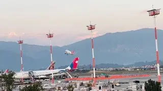 🏔️ ✈️Flying Over the Roof of the World | Air India Takeoff from Kathmandu Airport✈️✈️💚🇳🇵🇳🇵 #aviation