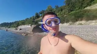 Подводная съёмка живности чёрного моря на пляже 73 км. Сочи 01.10.22. На Дзен смотрите продолжение.
