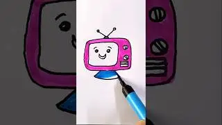 How to Draw old TV 📺 for kids #shorts #shortvideo #drawing #art #tv #diy #kidsart