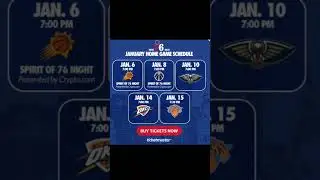 Philadelphia 76ers 2024-25 January Home Game Schedule