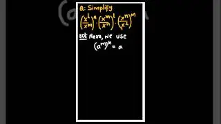 EXPONENT RULES - PROBLEM SIMPLIFICATION | #exponentrules #mathshorts #maths #exponents #exponentials
