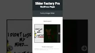 Funny Image Slider by using Slider Factory Pro WordPress Plugin | Wpfrank Slider Plugin #Shorts