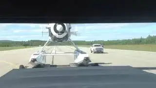 Cessna 195 Amphibian Airplane Trailer Takeoff - front view