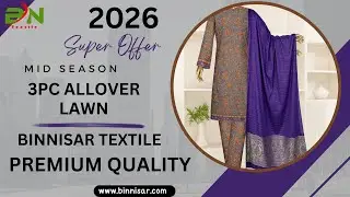 3pc Allover Lawn With Bamber Plus Barosha  Dupatta | Super offer 2026 | Wholesaler in Faisalabad
