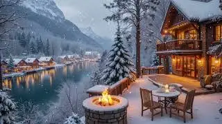 Soothing Winter Cabin Vibes ❄️Soft Jazz Piano Music & Fireplace Sounds for Sleep