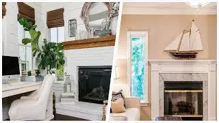 75 All Fireplaces Coastal Home Office Design Ideas You'll Love 🔴