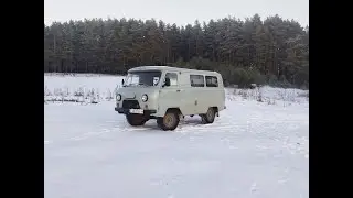 Холодный пуск при -17 старого УАЗ-3962. Cold start old UAZ 3962 -17C.