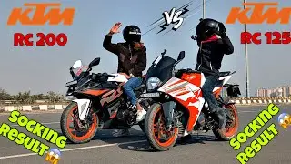 KTM RC 200 Bs4 Vs KTM RC 125 Bs6 | DRAG RACE | TOP SPEED 120Km 😱
