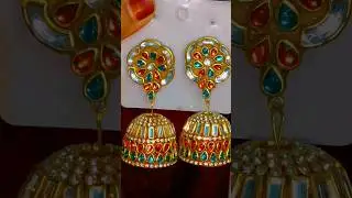 beautiful kundan jhumka earrings diy||Jhumka made from jelly cup😍||#diy#craft #earrings #shorts