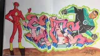 The Flash And The Ring Justice League Graffiti Sketch