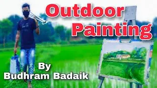 Outdoor watercolor painting // painting Drawing // Budhram