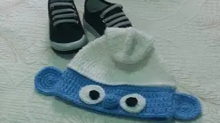 Gorro/Touca Smurfs   Tamanho de 7 a 11 Meses, parte 1