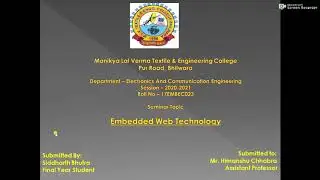 SEMINAR REPROT ON EMBEDDED WEB TECHNOLOGY |  BY SIDDHARTH BHUTRA |