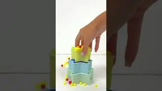 Dismantling a Colorful Star-Shaped Beads Tower | Satisfying Sounds | Reverse Speed