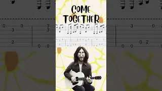 Come Together Fingerstyle Tab On Screen - The Beatles #guitar #fingerstyleguitartabs #music