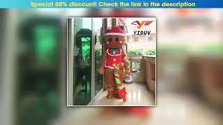 Hands-on New High Quality Christmas Ginger bread Man Mascot Costume Suits Cosplay Masquerade Party&bull;