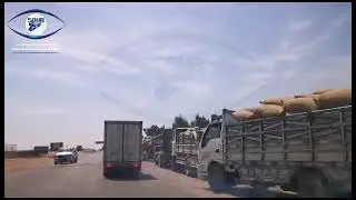 &ldquo;SOHR camera&rdquo; in Ain Al-Arab (Kobani) in eastern Aleppo captures a large number of trucks carrying..