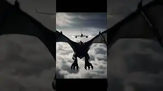 A flying monster attacks a passenger plane. #ai #predator #monster