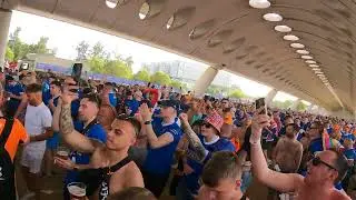 [4K] Rangers Fans Under The Bridge In Seville 😢