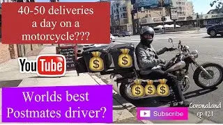 MOTORCYCLE DRIVER DOES 40-50 POSTMATES DELIVERIES A DAY | ELECTRIC SCOOTER FOOD DELIVERY HOLLYWOOD