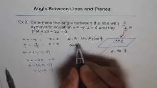 Angle Between Line and Plane Example 2