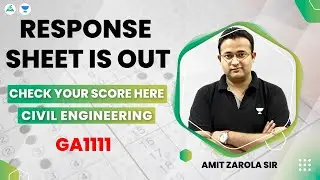 Response sheet out !! GATE 2023 Civil  | Amit Zarola  Sir #gate2023 #responsesheet