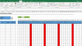 Fully Automated Attendance Sheet in Excel 2021