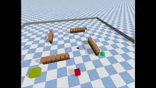Pybullet 3D differential drive robot trained RL (PPO) model simulation