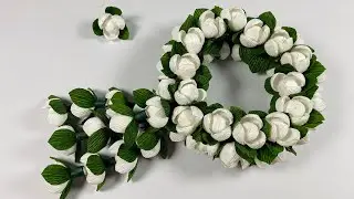 How to make Bouquet of romdoul flowers with crepe paper #icraftpaper #handmade #flowers #romdoul