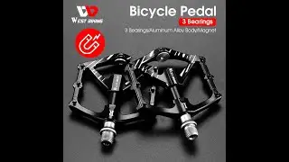 WEST BIKING 3 Bearings Bicycle Pedals MTB Road Bike Alloy Black Pedals Magnetic Parking 0802073