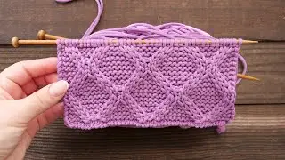 Двойной ромб &ndash; узор спицами《》Double rhombus - knitting pattern