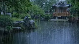 Relax Your Mind & Body with Soft Rain Falling over Forest Pond | Deep Sleep Rain Forest ASMR