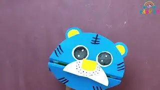 how to make puppet paper lion for hand