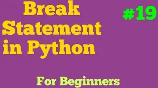Break Statement in Python For Beginners #19