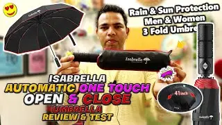 Automatic Open & Close 3 Fold Big And Strong Umbrella Review & Test | ISABRELLA | Water Storm Proof