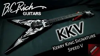 B.C. Rich KKV Kerry King Signature Speed V White Tribal Korea Neck Through 4K guitar close up video