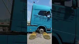 Truck vs Speedbumps and Spike Strip | BeamNG Drive #beamngdrive  #beamngcrashes #beamng #trucks