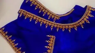 aari work with normal needle stitching
