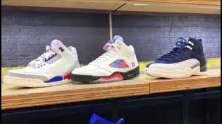 AIR JORDAN 3 VS 5 VS 12 INTERNATIONAL FLIGHT RETRO BATTLE + SNEAKER SHOPPING & MORE - DELZ VLOG