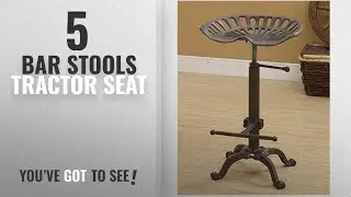 Top 10 Bar Stools Tractor Seat [2018]: Rustic Industrial Farmhouse Tractor Seat Adjustable Bar Stool