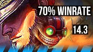 TWISTED FATE vs ZIGGS (MID) | 70% winrate, Rank 6 TF, 10/2/8, Dominating | BR Challenger | 14.3