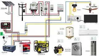 solar inverter with generator full wiring connection || generator with solar ups  wiring full deetle