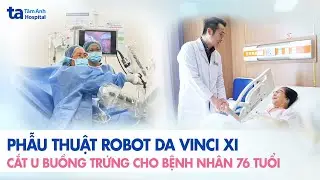 Da Vinci Xi robotic surgery removes ovarian tumor from 76-year-old patient.